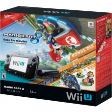 Wii U 32GB Console With Mario Kart 8 Black Deluxe Set Bundle