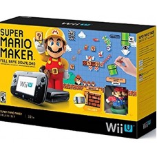 Wii U 32GB Console With Super Mario Maker Black Deluxe Set Bundle