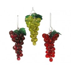 Set of 3 Acrylic Beaded Grape Ornaments
