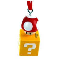 Custom Super Mushroom On Question Block Super Mario Bros Christmas Ornament